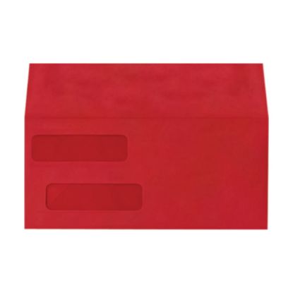 Picture of LUX #10 Invoice Envelopes, Double-Window, Peel & Press Closure, Ruby Red, Pack Of 250