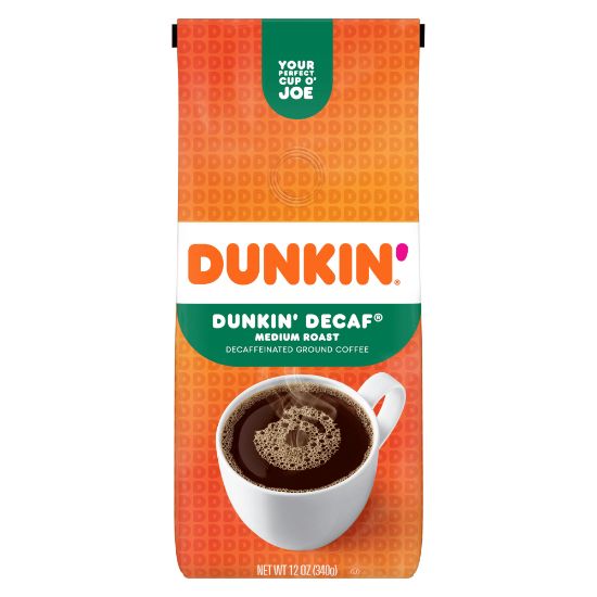 Picture of Dunkin Donuts Ground Coffee, Medium Roast, Decaf, 12 Oz Per Bag