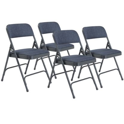 Picture of National Public Seating 2200 2-Hinge Folding Chairs, Blue/Char-Blue, Set Of 4 Chairs