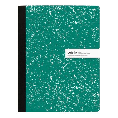 Picture of Office Depot Brand Composition Notebook, 9-3/4in x 7-1/2in, Wide Ruled, 100 Sheets, Green/White