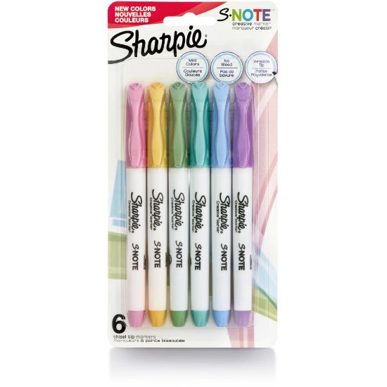 Picture of Sharpie S-Note Marker - Chisel Marker Point Style - Mild Assorted - 6 / Pack