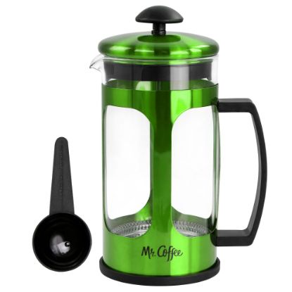 Picture of Mr. Coffee 30 Oz Glass And Stainless-Steel French Coffee Press, Metallic Green