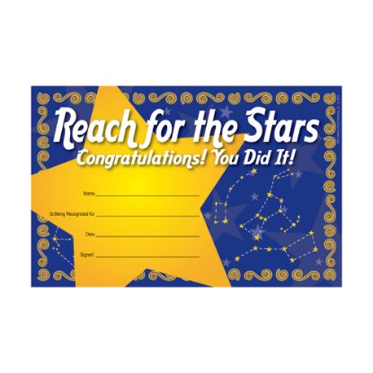 Picture of Barker Creek Blank Award Certificates, Reach For The Stars, 8 1/2in x 5 1/2in, Pack Of 30