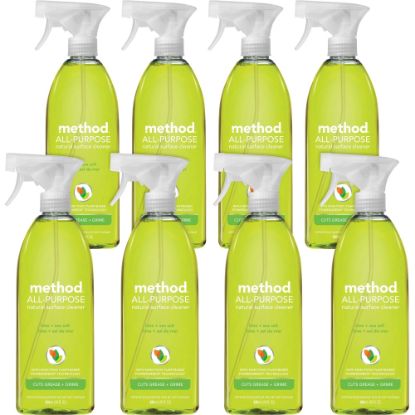 Picture of Method All-Purpose Cleaner - 28 fl oz (0.9 quart) - Lime + Seasalt Scent - 8 / Carton - Non-toxic, Triclosan-free - Lime