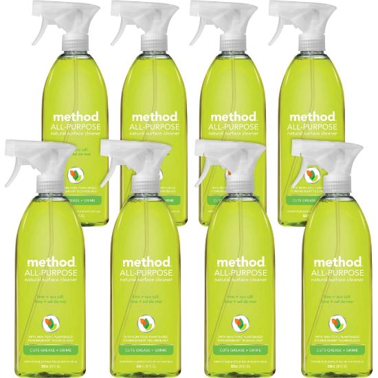 Picture of Method All-Purpose Cleaner - 28 fl oz (0.9 quart) - Lime + Seasalt Scent - 8 / Carton - Non-toxic, Triclosan-free - Lime