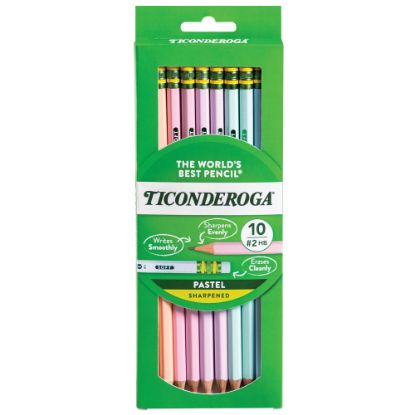 Picture of Ticonderoga Pastel Pencils, #2 Soft, Assorted Colors, Pack Of 10 Pencils