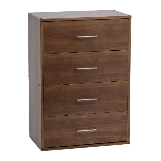 Picture of IRIS 4-Drawer Dresser, 32-15/16inH x 23-1/4inW x 13-13/16inD, Brown