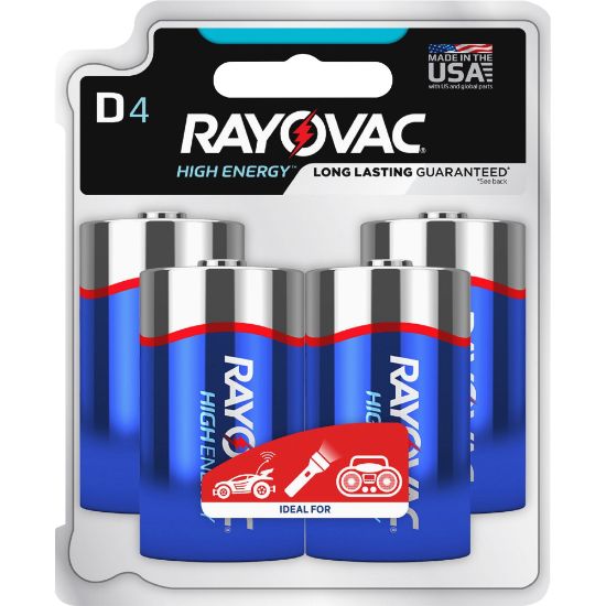 Picture of Rayovac Alkaline D Batteries - For Multipurpose - D - 4 / Pack