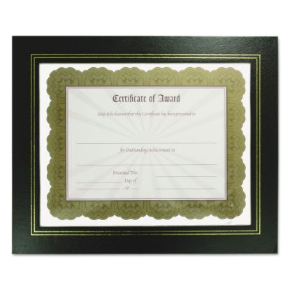 Picture of NuDell Flat Leatherette Document Frames - Holds 11in x 8.50in Insert - Desktop - Horizontal, Vertical - Easel Back, Hanger - 2 / Pack - Leather, Plastic - Black