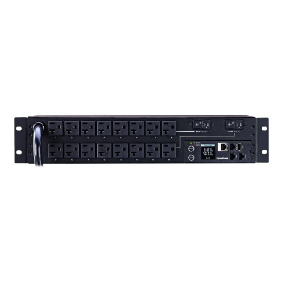 Picture of CyberPower Monitored Series PDU31003 - Power distribution unit (rack-mountable) - AC 100-120 V - 1-phase - Ethernet, serial - input: NEMA L5-30P - output connectors: 16 (16 x NEMA 5-20R) - 2U - 12 ft cord