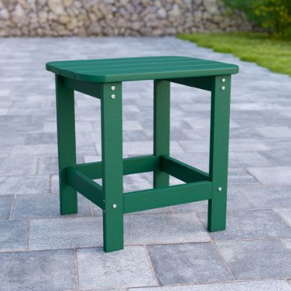 Picture of Flash Furniture Charlestown All-Weather Adirondack Side Table, 18-1/4inH x 18-3/4inW x 15inD, Green