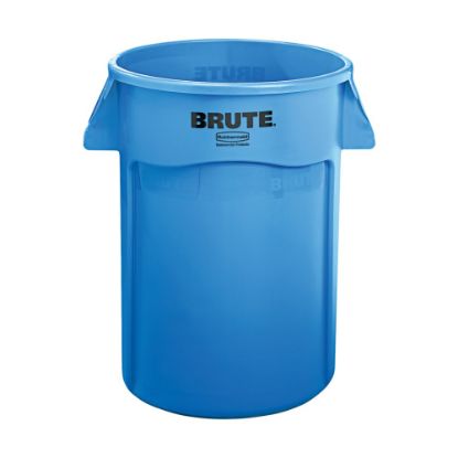 Picture of Rubbermaid Commercial Brute Vented Trash Receptacle, Round, 44 gallon, Blue, Sold as one waste receptacle