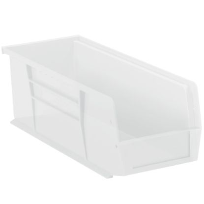 Picture of Partners Brand Plastic Stack & Hang Bin Boxes, Small Size, 14 3/4in x 5 1/2in x 5in, Clear, Pack Of 12