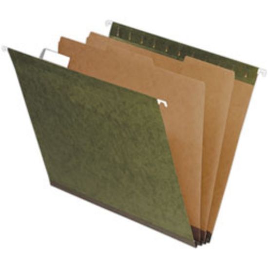 Picture of Pendaflex Hanging File Folders With Dividers, 2 Dividers, Letter Size, Standard Green, Pack Of 10