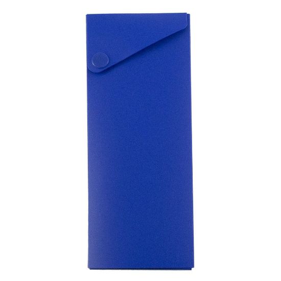 Picture of JAM Paper Plastic Slide Pencil Case, 7 3/4inH x 2 3/4inW x 1 1/8inD, Blue