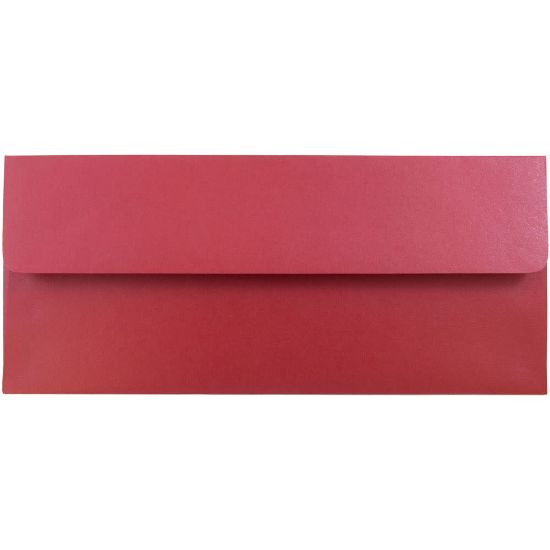 Picture of JAM Paper #10 Metallic Business Envelopes, Gummed Closure, Jupiter Red Stardream, Pack Of 25