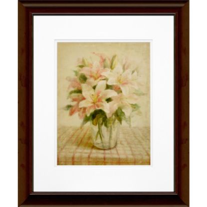 Picture of Timeless Frames Floral Katrina Brown Wall Artwork, 20in x 16in, Cottage Lilies In Pink