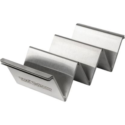 Picture of Taco Tuesday Stainless Steel 4-Piece Taco Holder Set, Silver