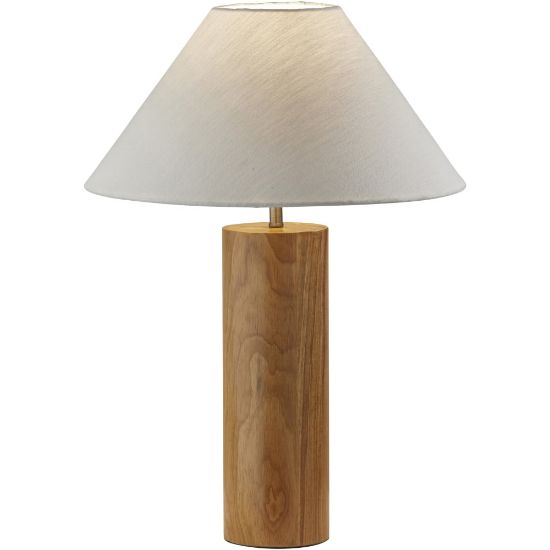 Picture of Adesso Martin Table Lamp, 25-1/2inH, White Shade/Natural Oak Base