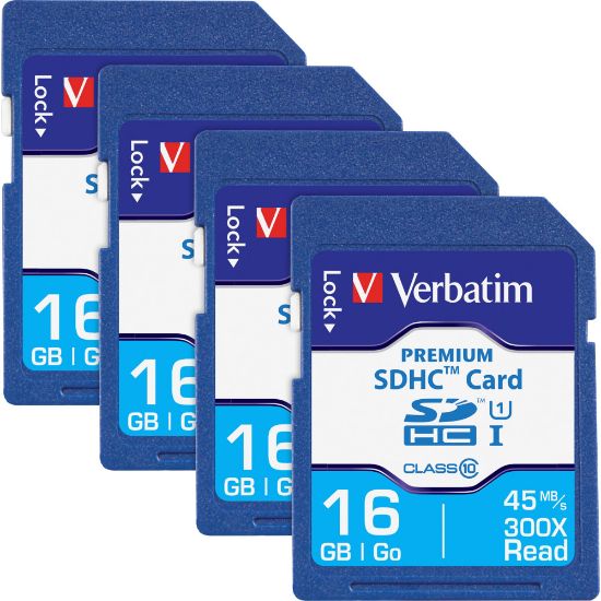 Picture of Verbatim Premium 16 GB Class 10 SDHC - 20 MB/s Read - 9 MB/s Write - 133x Memory Speed