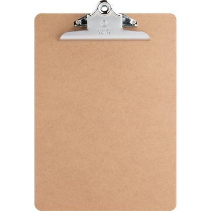 Picture of Business Source Hardboard Clipboard - Standard - 9in x 12 1/2in - Hardboard - Brown - 1 Each