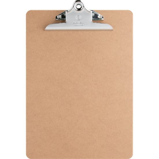 Picture of Business Source Hardboard Clipboard - Standard - 9in x 12 1/2in - Hardboard - Brown - 1 Each