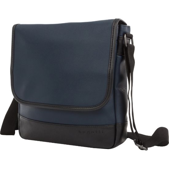 Picture of Bugatti Gin & Twill Textured Vegan Leather Backpack With Tablet Compartment, Navy