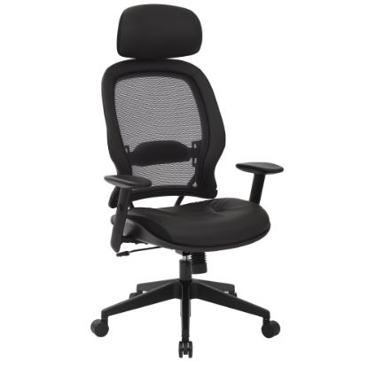 Picture of Office Star Professional AirGrid Bonded Leather High-Back Executive Chair, Black