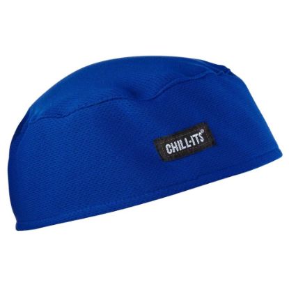 Picture of Ergodyne Chill-Its 6630 Terry Cloth Skull Caps, Blue, Pack Of 6 Caps