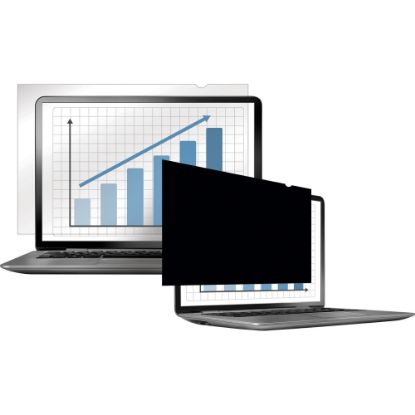 Picture of Fellowes PrivaScreen Blackout Privacy Filter - 14.0in Wide - For 14in Widescreen LCD Notebook - 16:9 - Fingerprint Resistant, Scratch Protection - Polyethylene - Crystal Clear, Black - TAA Compliant