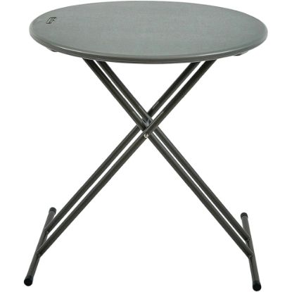 Picture of AbilityOne Blow-Molded Adjustable Folding Table, 28inH x 24inW x 24inD, Charcoal Gray/Gray