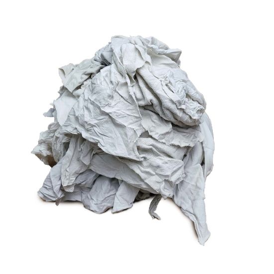 Picture of Pro-Clean Basics T-Shirt Rags, Assorted Sizes, White, 3-Lb Pack