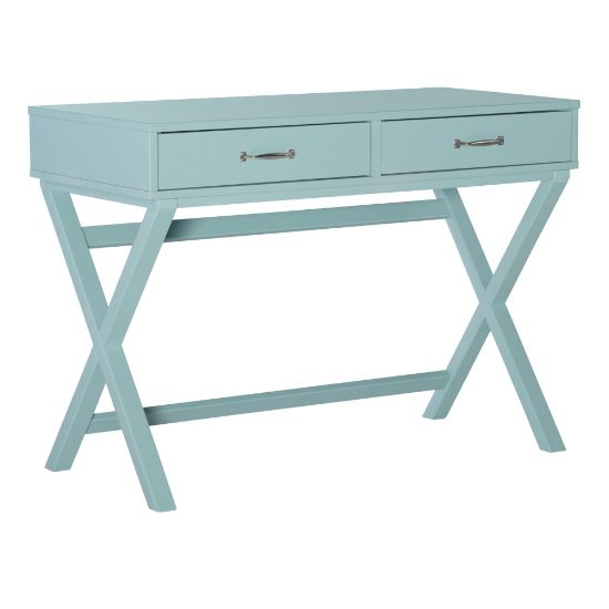 Picture of Linon Frances 42inW Home Office Computer Desk With Drawers, Turquoise