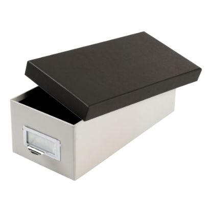 Picture of Oxford Index Card Storage Box, 3in x 5in, Marble White/Black