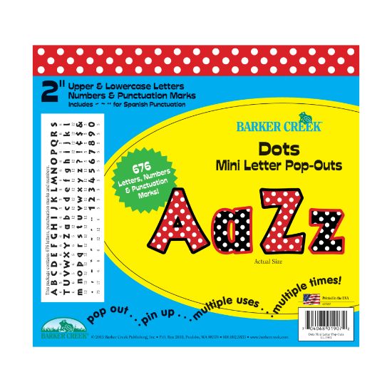 Picture of Barker Creek Letter Pop-Outs, 2in, Dots, Set Of 676