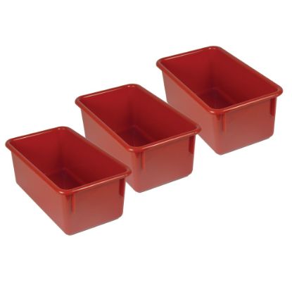 Picture of Romanoff Stowaway Trays, 5-1/4inH x 7-3/4inW x 13-1/4inD, Red, Pack Of 3 Trays