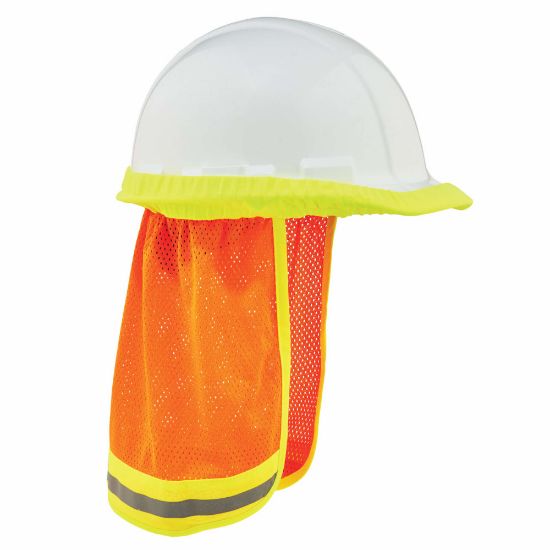 Picture of Ergodyne GloWear 8005 High-Visibility Hard Hat Reflective Mesh Neck Shade, Orange