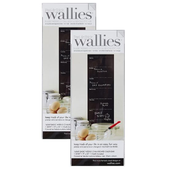 Picture of Wallies Basic Weekly Chalk Calendars, 9in x 25in, Black, Pack Of 2 Calendars