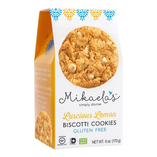 Picture of Mikaelas Simply Divine Biscotti Cookies, Luscious Lemon, 6 Oz, Box Of 8