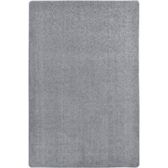 Picture of Joy Carpets Kid Essentials Solid Color Rectangle Area Rug, Endurance, 12ft x 7"6in, Silver