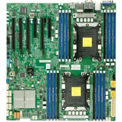 Picture of Supermicro X11DAi-N Workstation Motherboard - Intel C621 Chipset - Socket P LGA-3647 - Extended ATX - Xeon Processor Supported - 2 TB DDR4 SDRAM Maximum RAM - RDIMM, DIMM, LRDIMM - 16 x Memory Slots - Gigabit Ethernet - 10 x SATA Interfaces