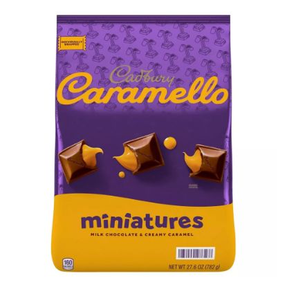 Picture of Cadbury CARAMELLO Miniatures Milk Chocolate And Caramel Candy Bars, 27.6 Oz Bag