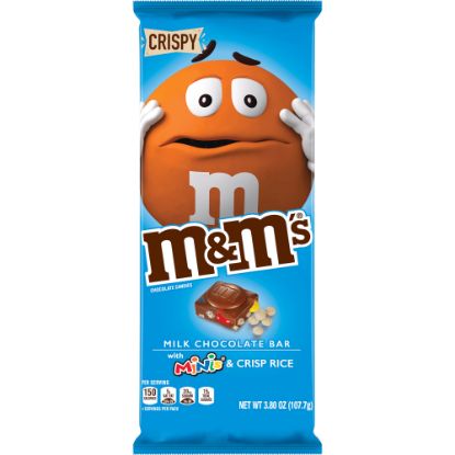 Picture of M&Ms Chocolate Bars, Milk Chocolate With M&Ms Minis And Crisp Rice, 3.8 Oz, Case Of 12 Bars