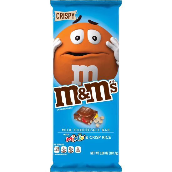 Picture of M&Ms Chocolate Bars, Milk Chocolate With M&Ms Minis And Crisp Rice, 3.8 Oz, Case Of 12 Bars