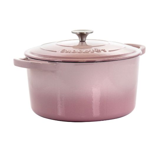 Picture of Crock-Pot Artisan 2-Piece Enameled Cast Iron Dutch Oven, 7 Quarts, Blush Pink