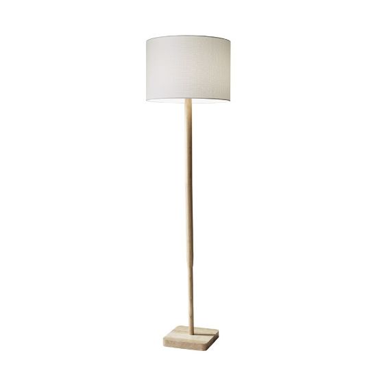 Picture of Adesso Ellis Floor Lamp, 58 1/2inH, White Shade/Natural Base