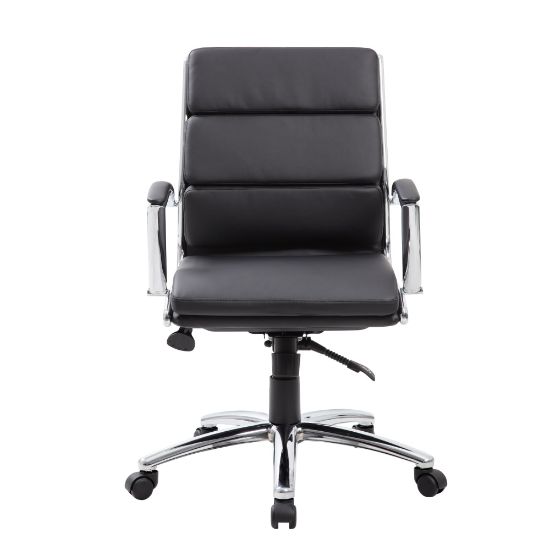 Picture of Boss Office Products CaressoftPlus Mid-Back Chair, Black