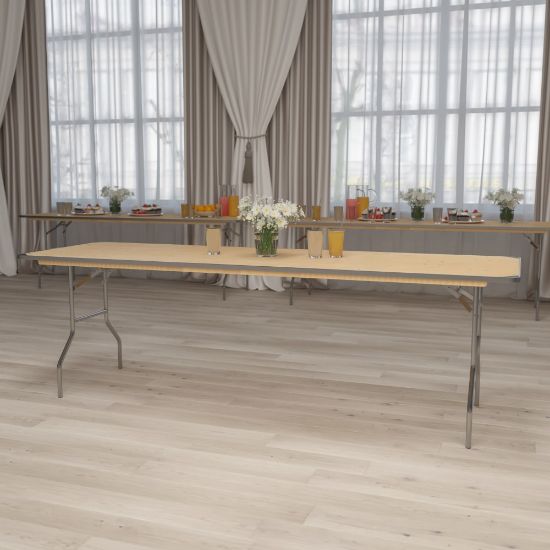 Picture of Flash Furniture Rectangular Heavy-Duty Folding Banquet Table, 30inH x 30inW x 96inD, Natural