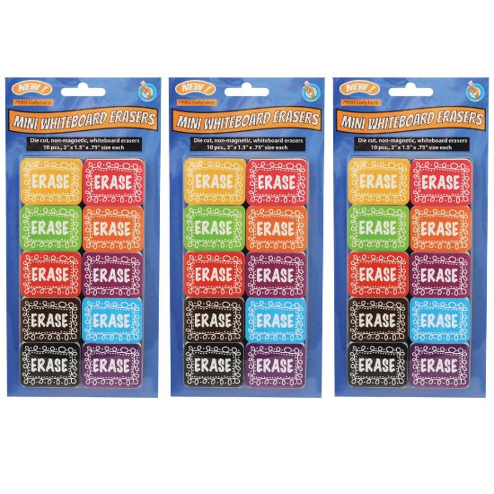 Picture of Ashley Productions Non-Magnetic Mini Whiteboard Erasers, Chalk Loop, Pack of 30