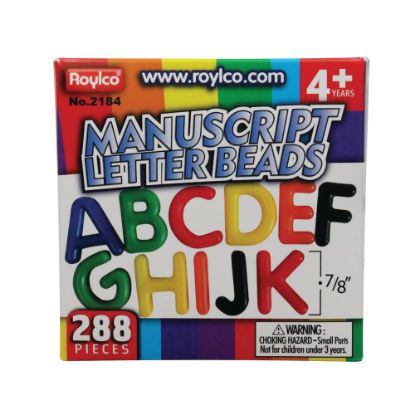 Picture of Roylco Uppercase Manuscript Letter Beads, Assorted Colors, Box Of 288